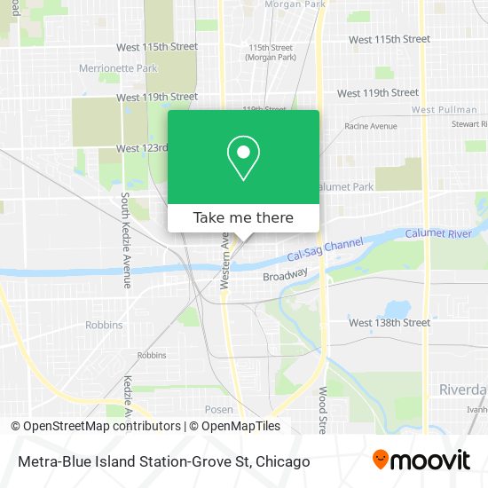 Metra-Blue Island Station-Grove St map