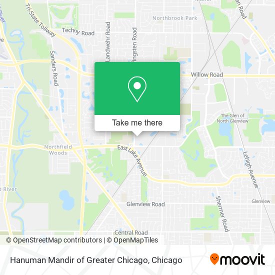 Hanuman Mandir of Greater Chicago map