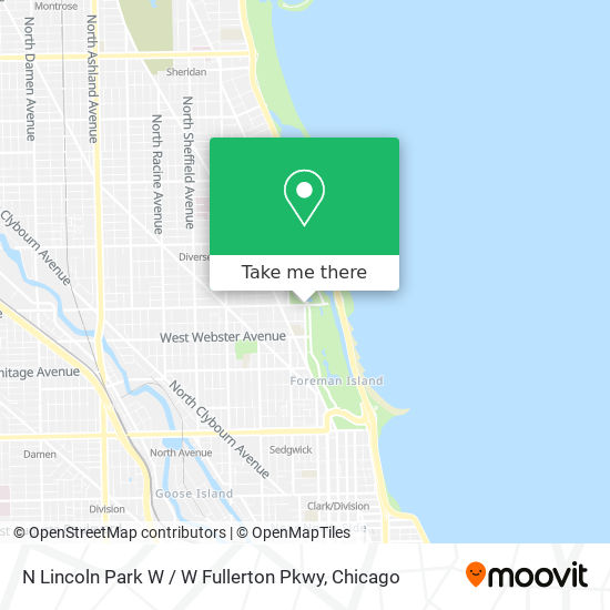 N Lincoln Park W / W Fullerton Pkwy map