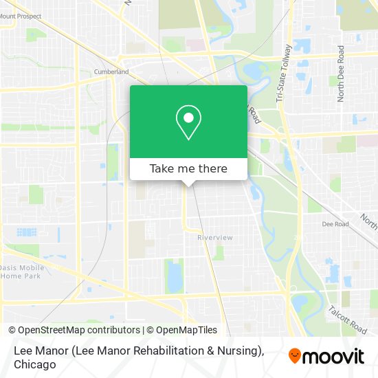 How to get to Lee Manor (Lee Manor Rehabilitation & Nursing) in Des Plaines  by Bus or Train?