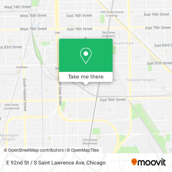 Mapa de E 92nd St / S Saint Lawrence Ave