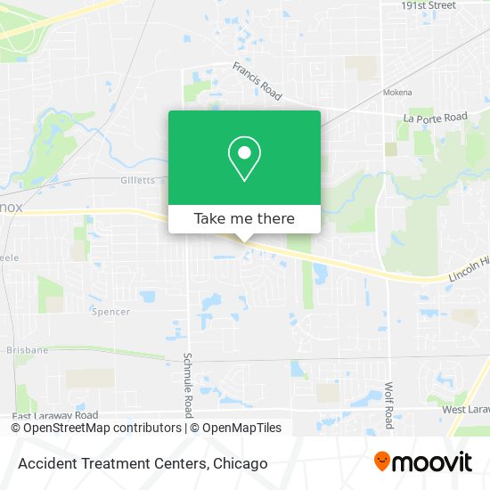 Accident Treatment Centers map