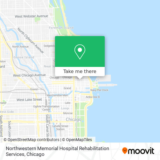 Mapa de Northwestern Memorial Hospital Rehabilitation Services
