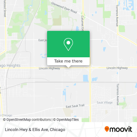 Lincoln Hwy & Ellis Ave map