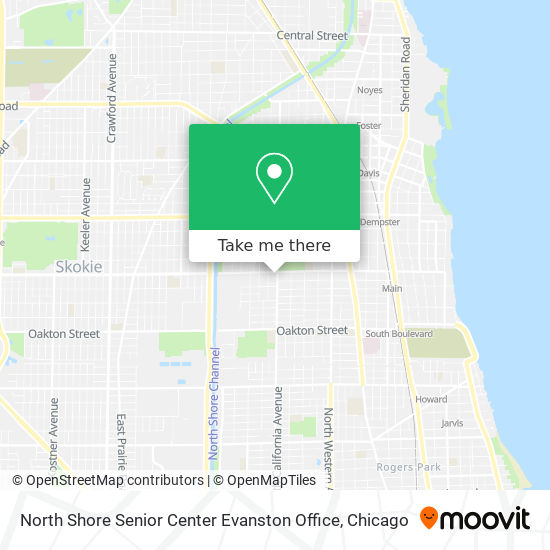 North Shore Senior Center Evanston Office map