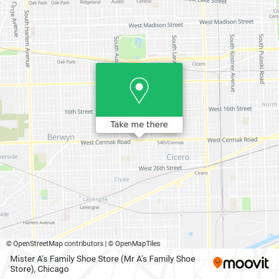 Mister A's Family Shoe Store map