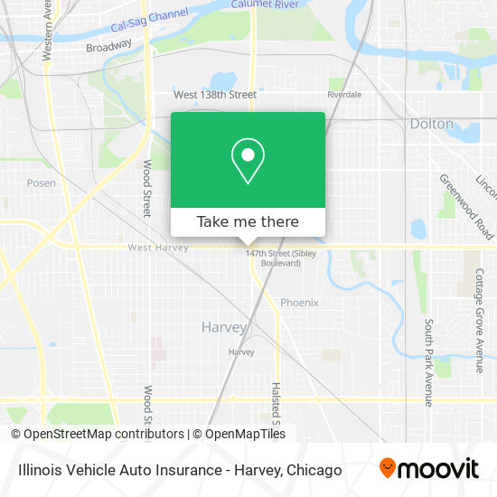 Mapa de Illinois Vehicle Auto Insurance - Harvey