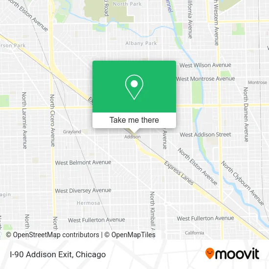 I-90 Addison Exit map