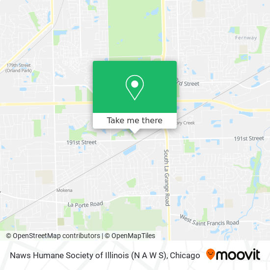 Naws Humane Society of Illinois (N A W S) map