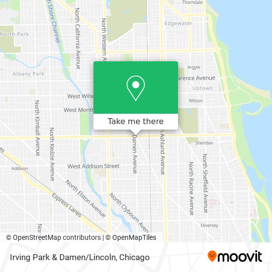 Irving Park & Damen/Lincoln map