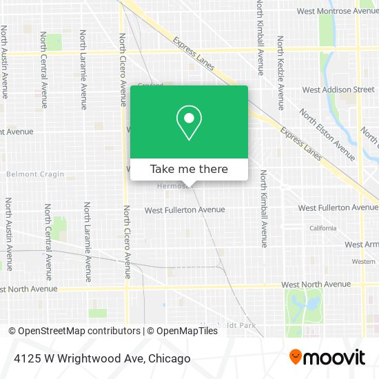 4125 W Wrightwood Ave map