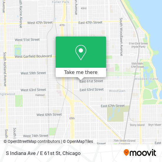 S Indiana Ave / E 61st St map