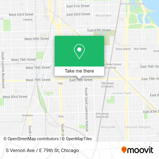 Mapa de S Vernon Ave / E 79th St