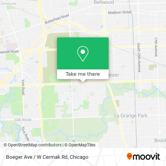 Mapa de Boeger Ave / W Cermak Rd