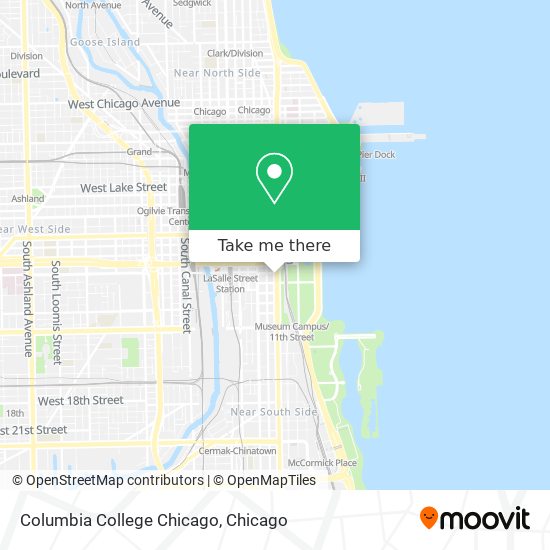 Mapa de Columbia College Chicago