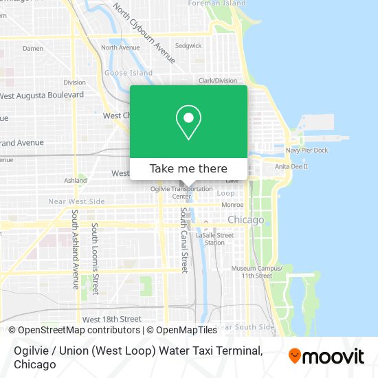 Ogilvie / Union (West Loop) Water Taxi Terminal map