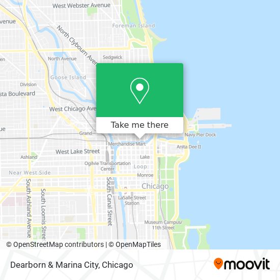 Mapa de Dearborn & Marina City