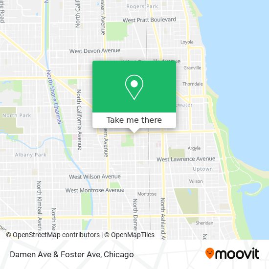 Damen Ave & Foster Ave map
