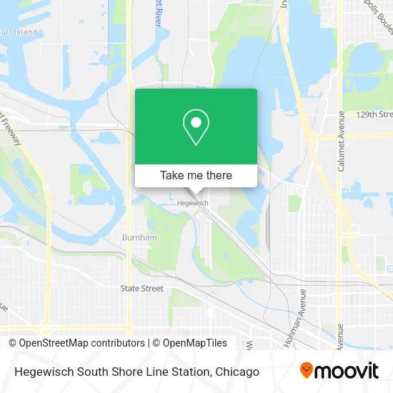 Hegewisch South Shore Line Station map