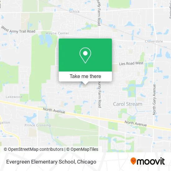 Evergreen Elementary School map
