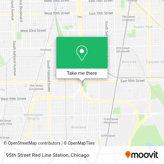 95th Street Red Line Station map