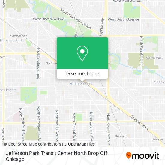 Mapa de Jefferson Park Transit Center North Drop Off