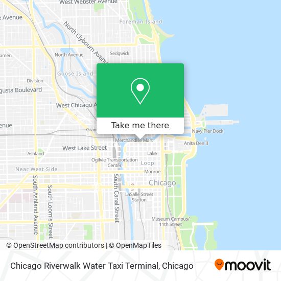 Chicago Riverwalk Water Taxi Terminal map