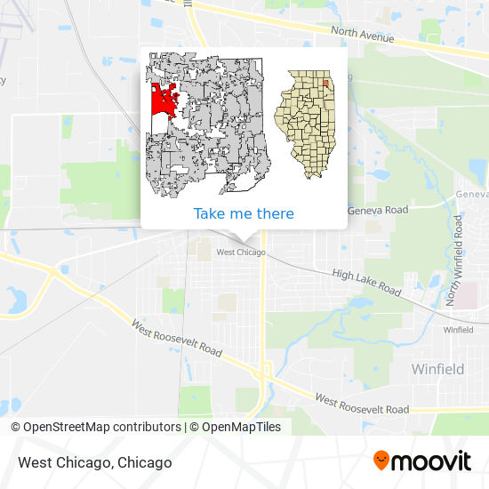 Mapa de West Chicago