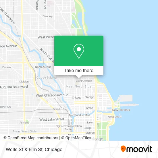 Wells St & Elm St map