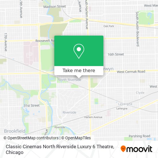 Mapa de Classic Cinemas North Riverside Luxury 6 Theatre