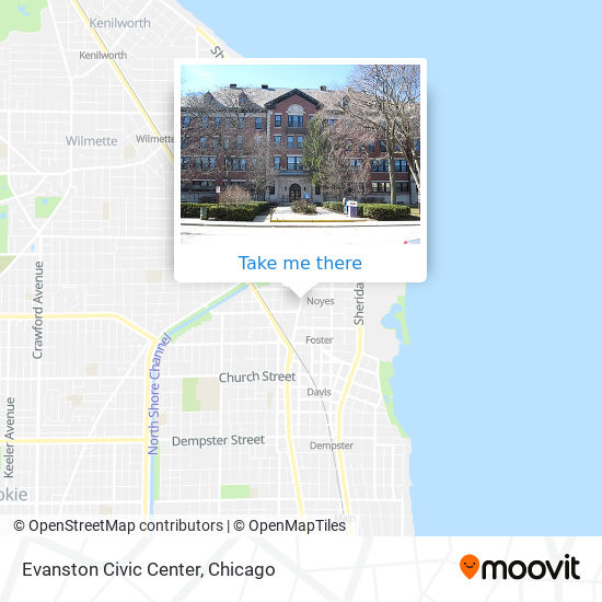 Evanston Civic Center map