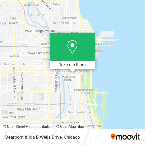 Dearborn & Ida B Wells Drive map