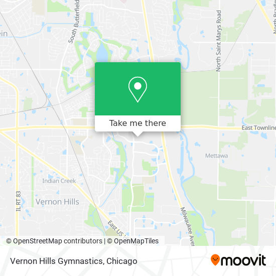 Vernon Hills Gymnastics map