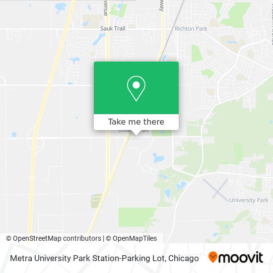 Metra University Park Station-Parking Lot map