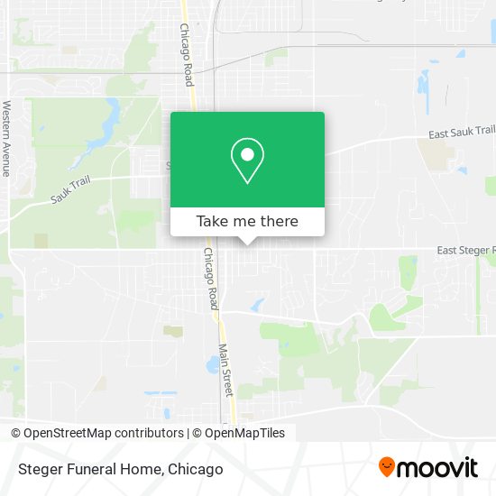 Steger Funeral Home map