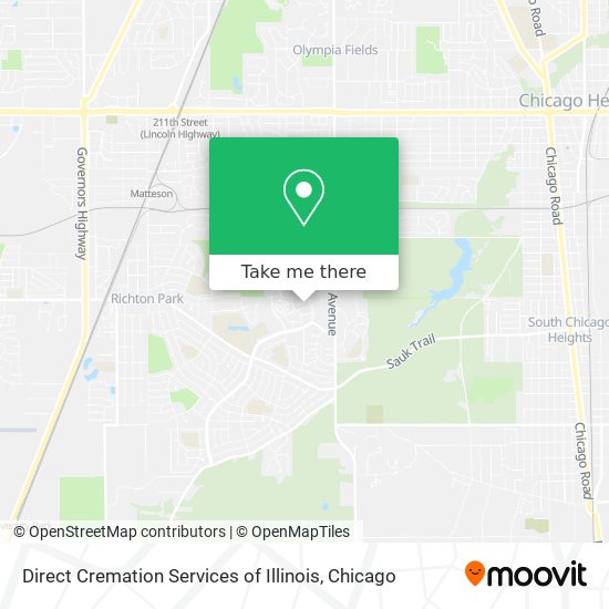 Mapa de Direct Cremation Services of Illinois