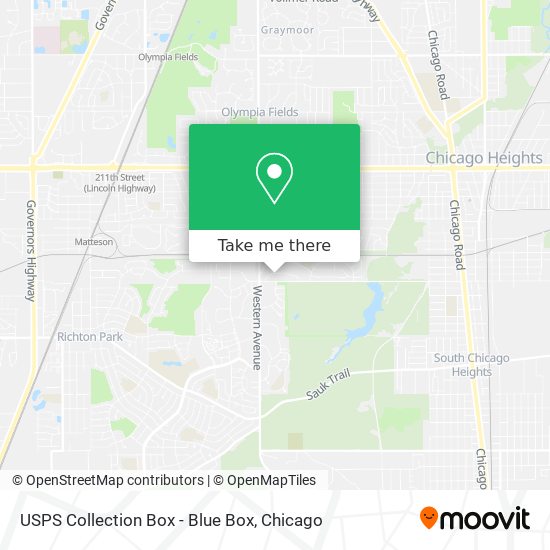 USPS Collection Box - Blue Box map