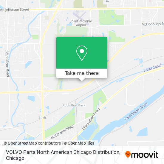 VOLVO Parts North American Chicago Distribution map