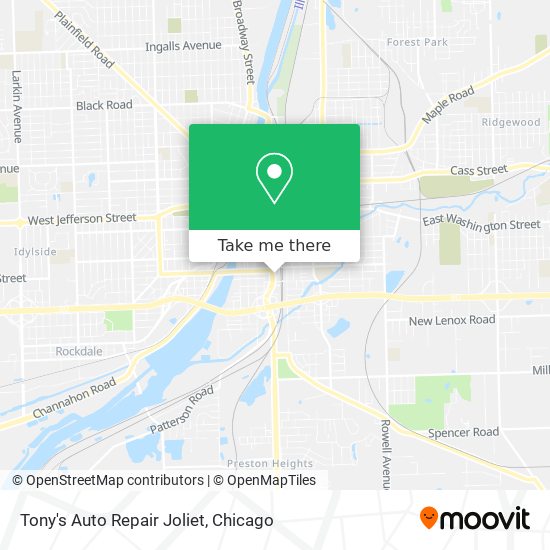 Tony's Auto Repair Joliet map