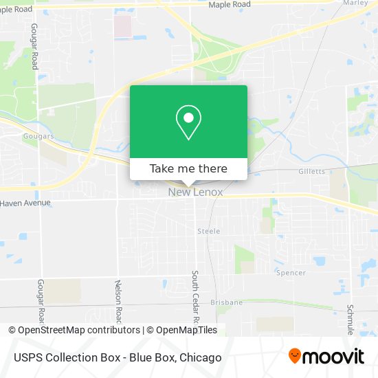 USPS Collection Box - Blue Box map