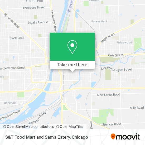 S&T Food Mart and Sam's Eatery map