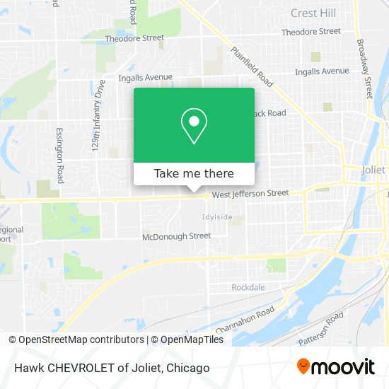 Mapa de Hawk CHEVROLET of Joliet