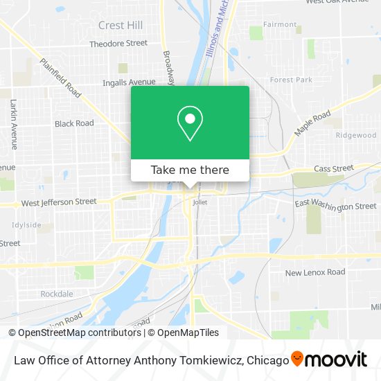 Mapa de Law Office of Attorney Anthony Tomkiewicz