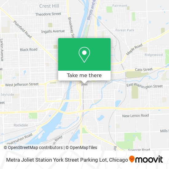 Metra Joliet Station York Street Parking Lot map