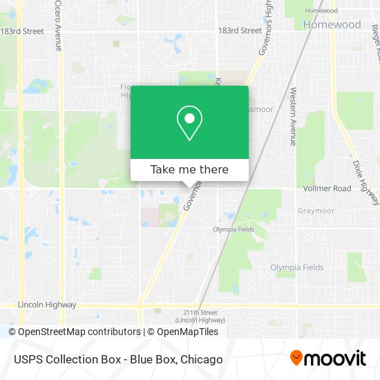 USPS Collection Box - Blue Box map