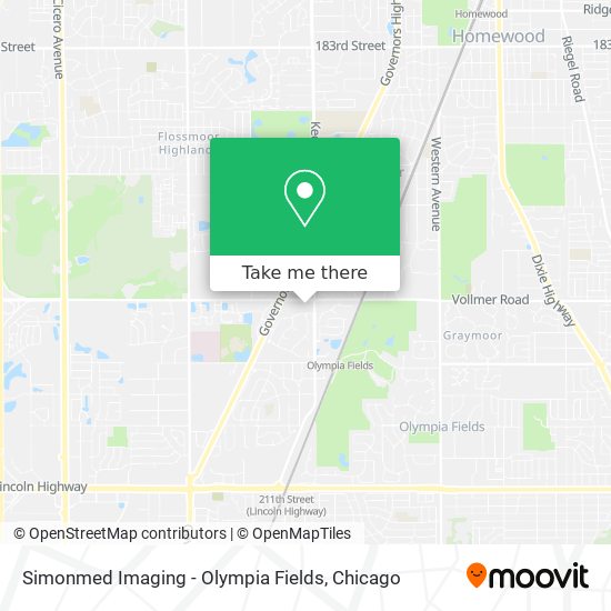 Mapa de Simonmed Imaging - Olympia Fields