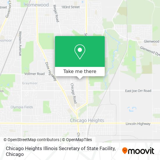 Chicago Heights Illinois Secretary of State Facility map