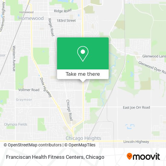 Franciscan Health Fitness Centers map