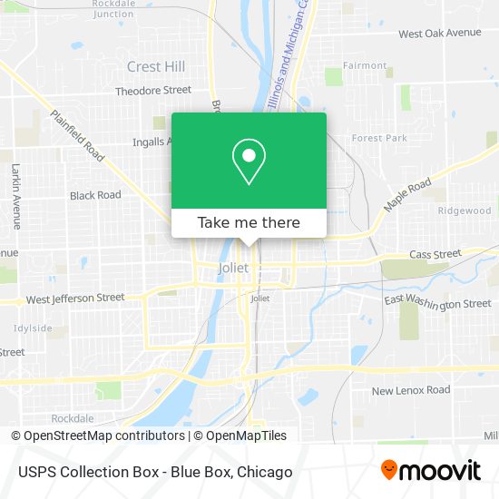 USPS Collection Box - Blue Box map