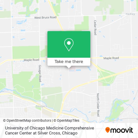 University of Chicago Medicine Comprehensive Cancer Center at Silver Cross map